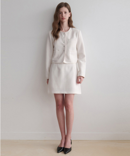LENAV(ルナブ)の「Les tweed Jacket (Ivory)(テーラードジャケット・レディース・その他・FREE)」の1枚目の写真