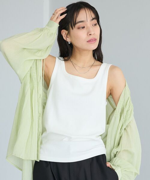 CRAFT STANDARD BOUTIQUE(クラフトスタンダードブティック)の「前後2WAYタンクトップインナー(キャミソール・レディース・ホワイト/ベージュ/ブラック・M/L)」の2枚目の写真
