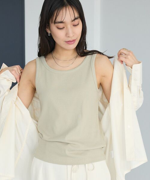 CRAFT STANDARD BOUTIQUE(クラフトスタンダードブティック)の「前後2WAYタンクトップインナー(キャミソール・レディース・ホワイト/ベージュ/ブラック・M/L)」の4枚目の写真