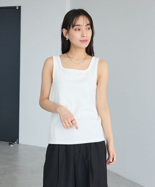 CRAFT STANDARD BOUTIQUE(クラフトスタンダードブティック)の「前後2WAYタンクトップインナー(キャミソール・レディース・ホワイト/ベージュ/ブラック・M/L)」の11枚目の写真