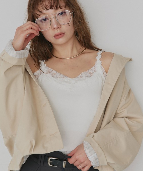 ad thie(アドティエ)の「フラワーレース リブキャミソール(キャミソール・レディース・オフホワイト/ブラック・FREE)」の12枚目の写真