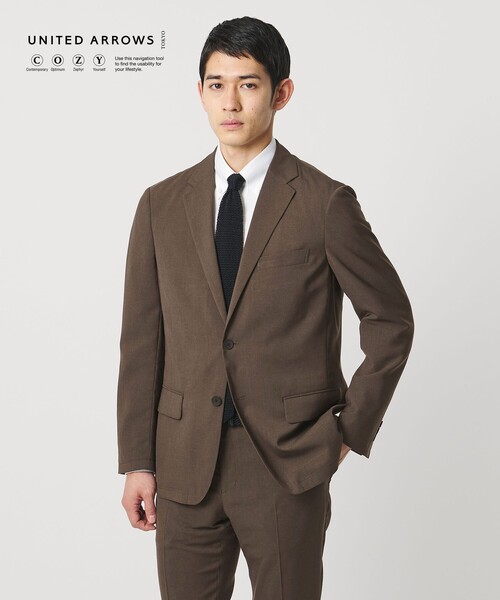 UNITED ARROWS（ユナイテッドアローズ）の「ウールルック 2ボタン シングル テーラードジャケット UA COZY　ウォッシャブル　ヨコストレッチ（テーラードジャケット・メンズ・モカ/ダークグレー・XL/L/M）」の2枚目の写真