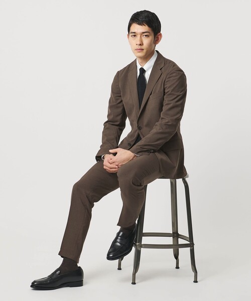 UNITED ARROWS（ユナイテッドアローズ）の「ウールルック 2ボタン シングル テーラードジャケット UA COZY　ウォッシャブル　ヨコストレッチ（テーラードジャケット・メンズ・モカ/ダークグレー・XL/L/M）」の14枚目の写真