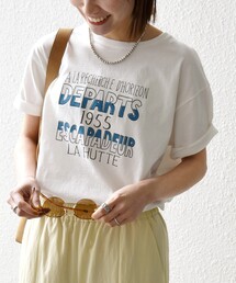【SHIPS any別注】La Hutte:〈洗濯機可能〉デザイン ロゴ プリント TEE 26SS