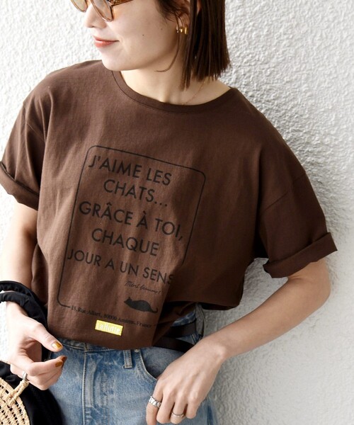 SHIPS any別注】La Hutte:〈洗濯機可能〉デザイン ロゴ プリント TEE