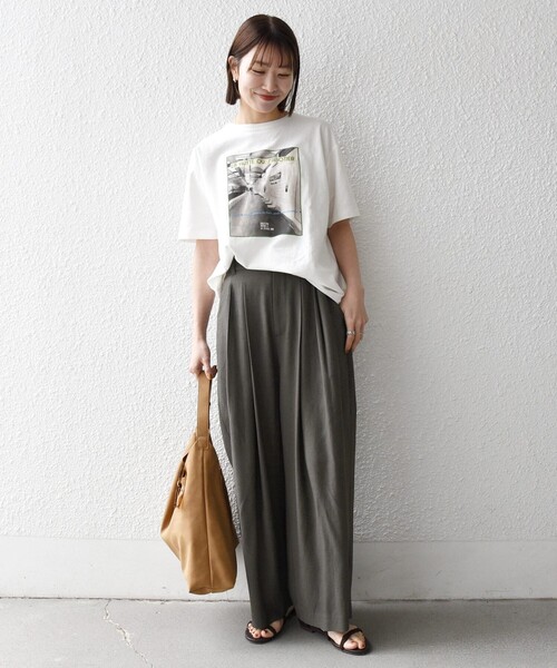 SHIPS any別注】La Hutte:〈洗濯機可能〉デザイン ロゴ プリント TEE