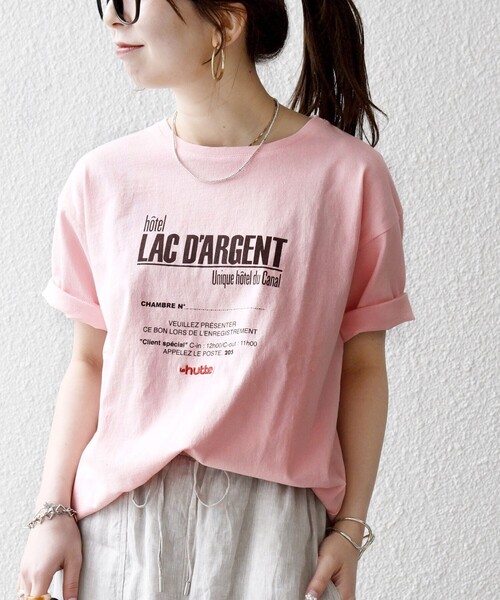 SHIPS any(シップス エニィ)の「【SHIPS any別注】La Hutte:〈洗濯機可能〉デザイン ロゴ プリント TEE 26SS(Tシャツ/カットソー・レディース・ブラウン/ホワイト系2/ホワイト系1/ピンク・ONE SIZE)」の21枚目の写真