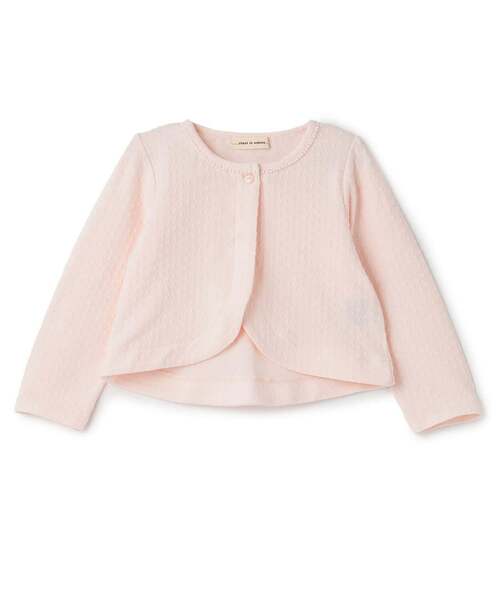 sense of wonder（センスオブワンダー）の「長袖ボレロ（カーディガン/ボレロ・キッズ・ピンク/オフホワイト・130cm/80ｃｍ/90cm/100cm/110cm/120cm）」の2枚目の写真