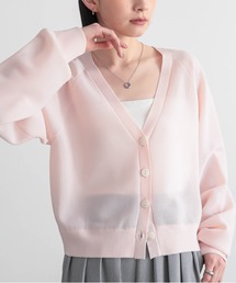 for/c（フォーシー）の「ふくらみシアーニットカーディガン【サスティナブル】（カーディガン/ボレロ）」