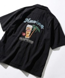 POWER TO THE PEOPLE | 2026SS POWER TO THE PEOPLE /パワートゥザピープル レーヨン デニム ヒッコリー バック刺繍シャツ ボーリング/ワーク/オープンカラー レディース メンズ(シャツ/ブラウス)