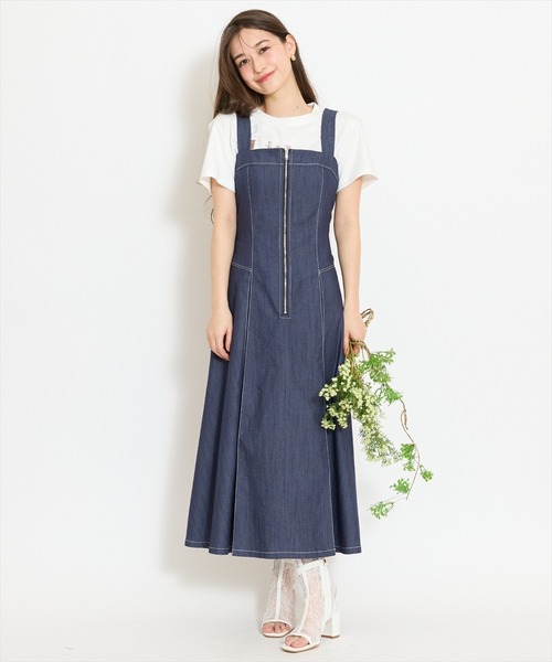 WILLSELECTION(ウィルセレクション)の「ステッチデザインフロントZIPワンピース(ワンピース・レディース・オフホワイト/ブラック/ネイビー・FREE)」の3枚目の写真