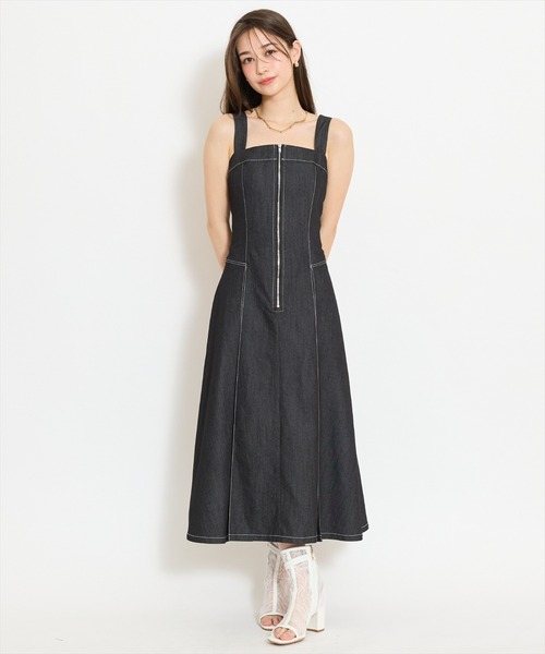 WILLSELECTION(ウィルセレクション)の「ステッチデザインフロントZIPワンピース(ワンピース・レディース・オフホワイト/ブラック/ネイビー・FREE)」の10枚目の写真