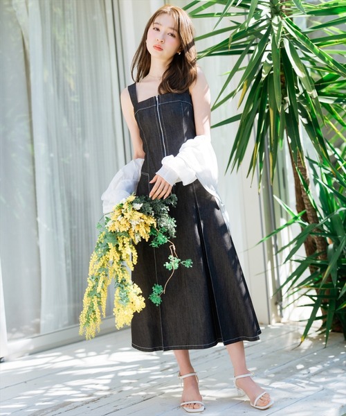 WILLSELECTION（ウィルセレクション）の「ステッチデザインフロントZIPワンピース（ワンピース・レディース・オフホワイト/ブラック/ネイビー・FREE）」の4枚目の写真