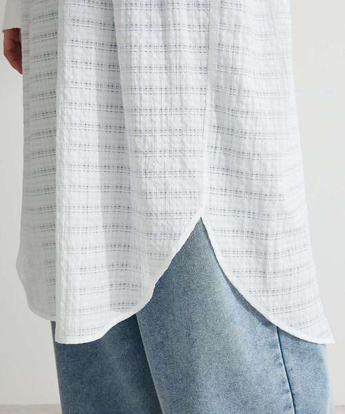 Green Parks(グリーンパークス)の「シアーチェックシャツワンピース(シャツワンピース・レディース・オレンジ/ブラック/オフホワイト・FREE)」の14枚目の写真