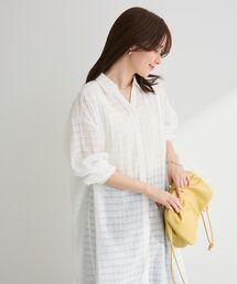 Green　Parks | シアーチェックシャツワンピース(シャツワンピース)