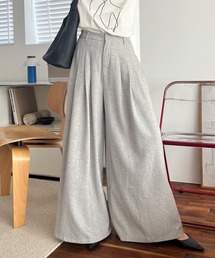 フロントタック ハイウエストスーパーワイドパンツ