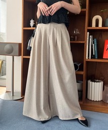 フロントタック ハイウエストスーパーワイドパンツ