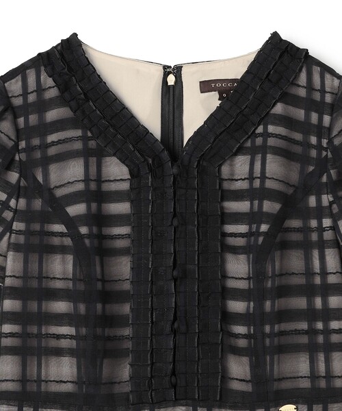 TOCCA（トッカ）の「FLOATING CHECK ドレス（ワンピース・レディース・ブラック系5/グレー系5・0/4/6/2）」の16枚目の写真