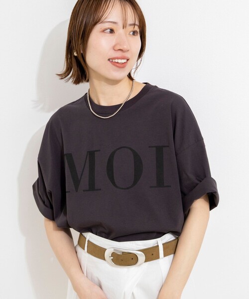 NOLLEY’S(ノーリーズ)の「ウォッシャブルMOI Tシャツ(Tシャツ/カットソー・レディース・ホワイト/ベージュ/チャコールグレー・FREE)」の8枚目の写真