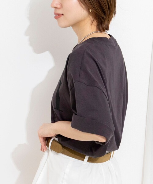 NOLLEY’S(ノーリーズ)の「ウォッシャブルMOI Tシャツ(Tシャツ/カットソー・レディース・ホワイト/ベージュ/チャコールグレー・FREE)」の11枚目の写真