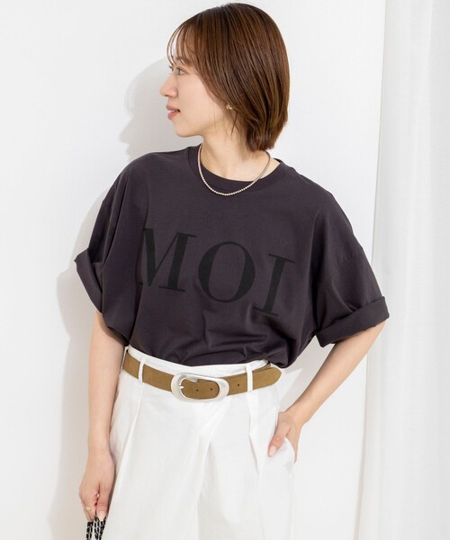 NOLLEY’S(ノーリーズ)の「ウォッシャブルMOI Tシャツ(Tシャツ/カットソー・レディース・ホワイト/ベージュ/チャコールグレー・FREE)」の12枚目の写真