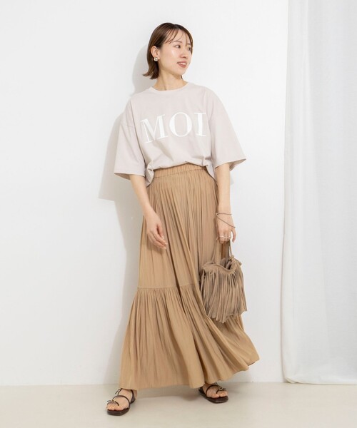 NOLLEY’S(ノーリーズ)の「ウォッシャブルMOI Tシャツ(Tシャツ/カットソー・レディース・ホワイト/ベージュ/チャコールグレー・FREE)」の13枚目の写真