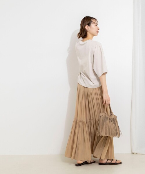 NOLLEY’S(ノーリーズ)の「ウォッシャブルMOI Tシャツ(Tシャツ/カットソー・レディース・ホワイト/ベージュ/チャコールグレー・FREE)」の15枚目の写真