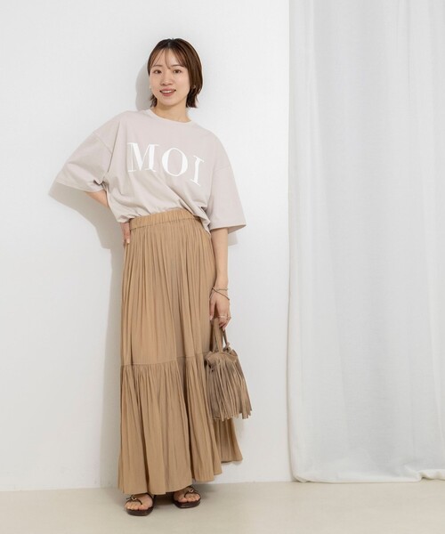 NOLLEY’S(ノーリーズ)の「ウォッシャブルMOI Tシャツ(Tシャツ/カットソー・レディース・ホワイト/ベージュ/チャコールグレー・FREE)」の16枚目の写真