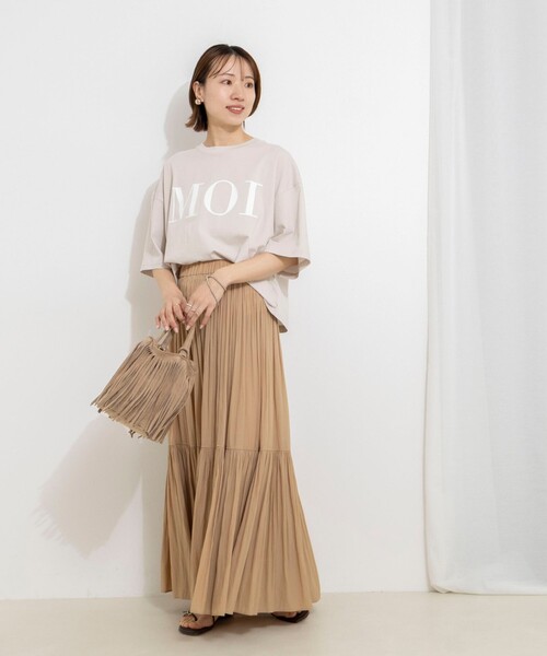 NOLLEY’S(ノーリーズ)の「ウォッシャブルMOI Tシャツ(Tシャツ/カットソー・レディース・ホワイト/ベージュ/チャコールグレー・FREE)」の17枚目の写真
