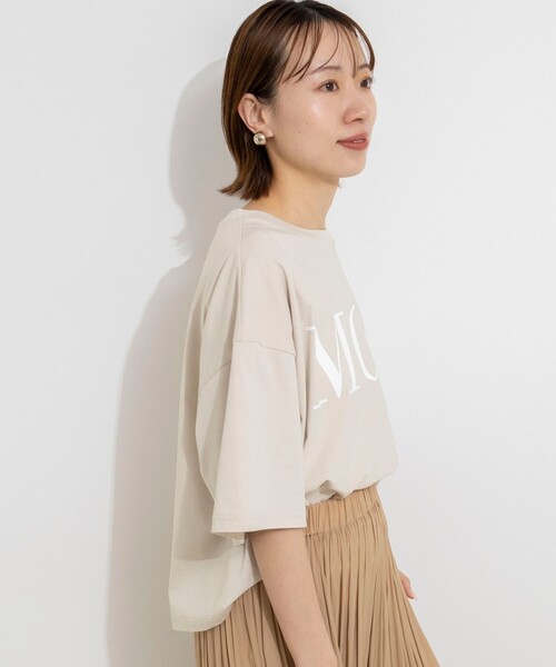 NOLLEY’S(ノーリーズ)の「ウォッシャブルMOI Tシャツ(Tシャツ/カットソー・レディース・ホワイト/ベージュ/チャコールグレー・FREE)」の18枚目の写真