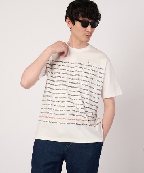 Arnold Palmer(アーノルドパーマー)の「シェア AP パネルロゴボーダー Tシャツ(Tシャツ/カットソー・レディース・ベージュ/ネイビー/ホワイト・XS/S/M/L/LL)」の7枚目の写真