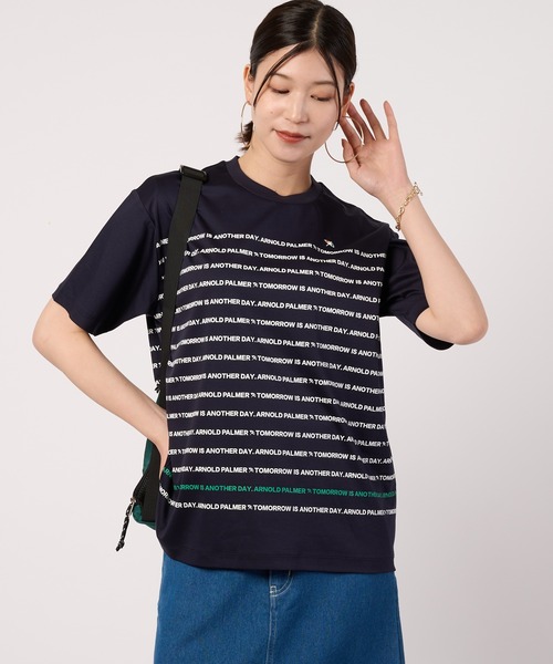 Arnold Palmer(アーノルドパーマー)の「シェア AP パネルロゴボーダー Tシャツ(Tシャツ/カットソー・レディース・ベージュ/ネイビー/ホワイト・XS/S/M/L/LL)」の12枚目の写真