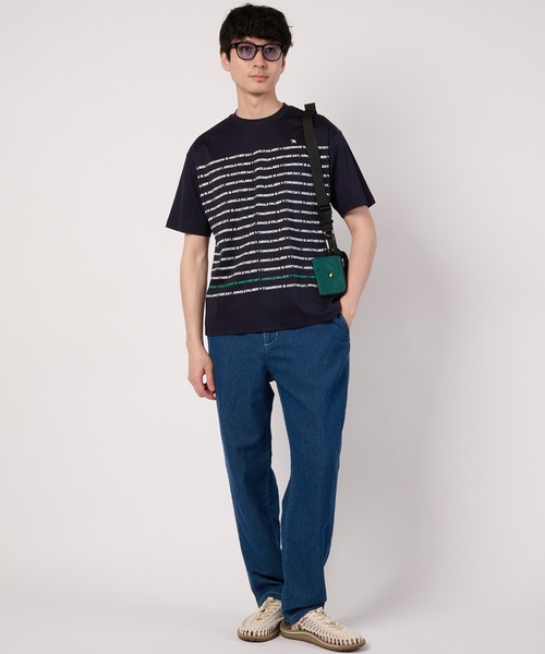 Arnold Palmer(アーノルドパーマー)の「シェア AP パネルロゴボーダー Tシャツ(Tシャツ/カットソー・レディース・ベージュ/ネイビー/ホワイト・XS/S/M/L/LL)」の14枚目の写真
