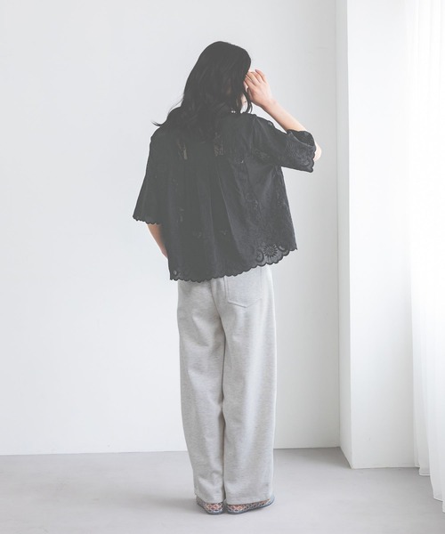 niko and...(ニコアンド)の「クラフト刺繍開襟シャツ(シャツ/ブラウス・レディース・オフホワイト/ブラック/ダークブラウン・FREE)」の18枚目の写真