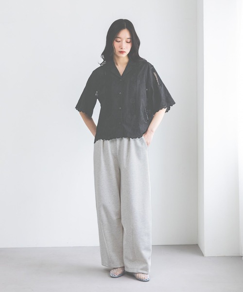 niko and...(ニコアンド)の「クラフト刺繍開襟シャツ(シャツ/ブラウス・レディース・オフホワイト/ブラック/ダークブラウン・FREE)」の19枚目の写真