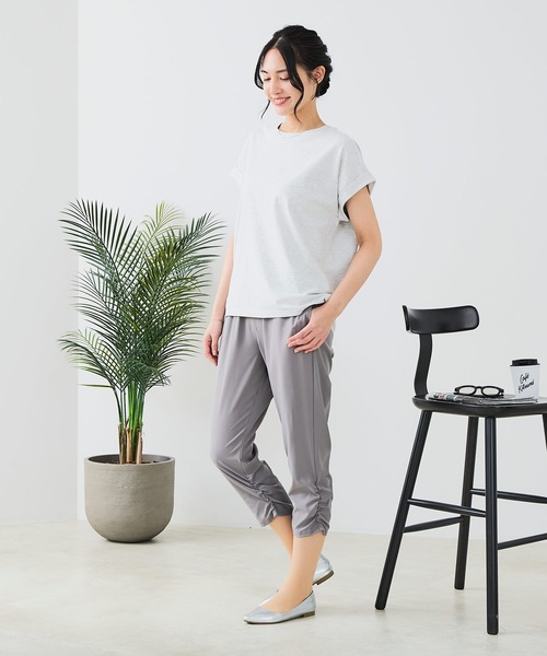 fort point(フォーポイント)の「【C-FORT POINT/フォートポイント】さらっと涼しい 裾くしゅくしゅ リラサラ クロップドパンツ 接触冷感・UVカット(その他パンツ・レディース・ブラック/ベージュ/グレー・LARGE/MEDIUM)」の13枚目の写真