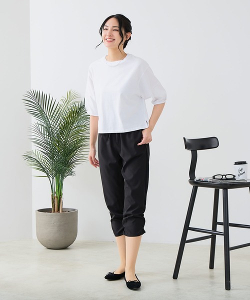 fort point(フォーポイント)の「【C-FORT POINT/フォートポイント】さらっと涼しい 裾くしゅくしゅ リラサラ クロップドパンツ 接触冷感・UVカット(その他パンツ・レディース・ブラック/ベージュ/グレー・LARGE/MEDIUM)」の17枚目の写真