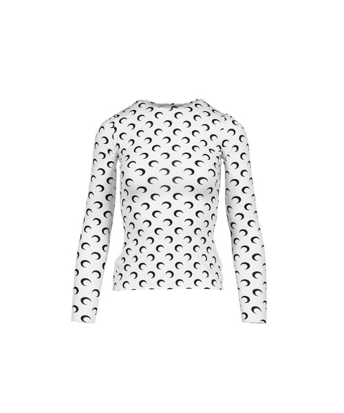 MARINE SERRE(マリーン・セル)の「MOON PRINTED JERSEY LS CREWNECK TOP(Tシャツ/カットソー・レディース・ブラウン/ブラック/ホワイト・SMALL/X-SMALL/MEDIUM)」の2枚目の写真