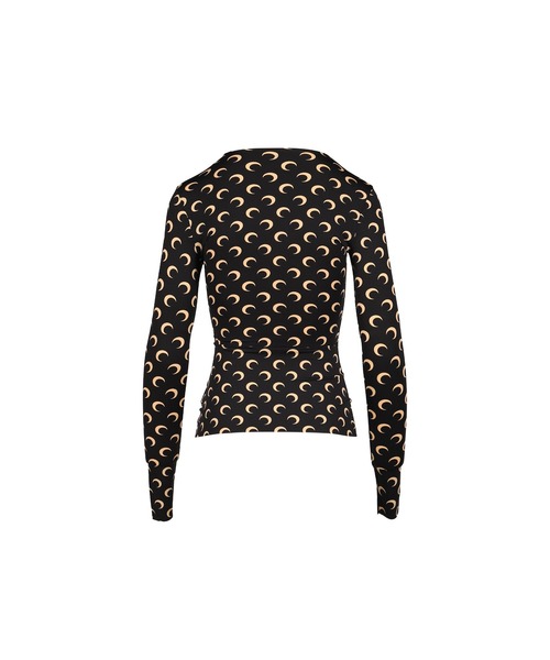 MARINE SERRE(マリーン・セル)の「MOON PRINTED JERSEY LS CREWNECK TOP(Tシャツ/カットソー・レディース・ブラウン/ブラック/ホワイト・SMALL/X-SMALL/MEDIUM)」の4枚目の写真