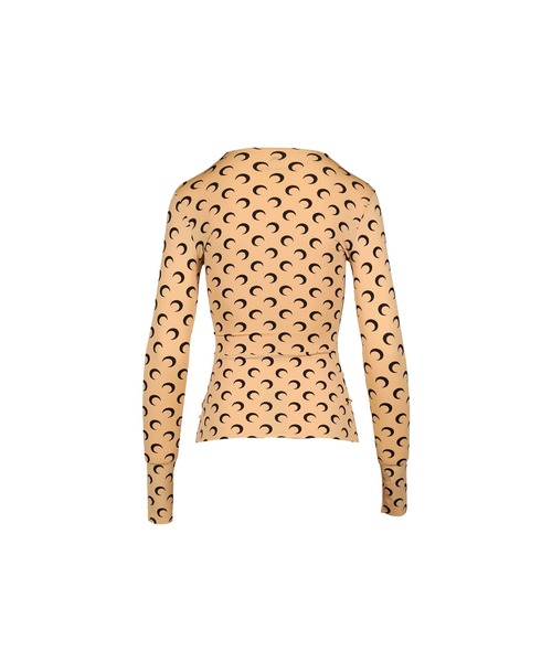 MARINE SERRE(マリーン・セル)の「MOON PRINTED JERSEY LS CREWNECK TOP(Tシャツ/カットソー・レディース・ブラウン/ブラック/ホワイト・SMALL/X-SMALL/MEDIUM)」の8枚目の写真