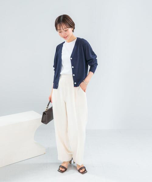 URBAN RESEARCH ROSSO WOMEN（アーバンリサーチ　ロッソ）の「リネン混セミシアーカーディガン（カーディガン/ボレロ・レディース・ライトグレー/ネイビー/オレンジ系その他・FREE）」の20枚目の写真