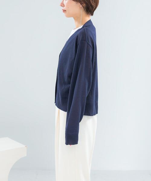 URBAN RESEARCH ROSSO WOMEN（アーバンリサーチ　ロッソ）の「リネン混セミシアーカーディガン（カーディガン/ボレロ・レディース・ライトグレー/ネイビー/オレンジ系その他・FREE）」の18枚目の写真