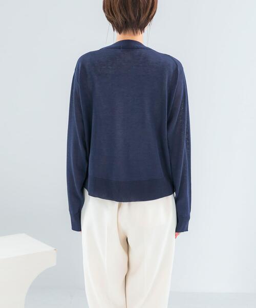 URBAN RESEARCH ROSSO WOMEN（アーバンリサーチ　ロッソ）の「リネン混セミシアーカーディガン（カーディガン/ボレロ・レディース・ライトグレー/ネイビー/オレンジ系その他・FREE）」の17枚目の写真