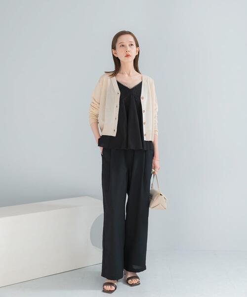 URBAN RESEARCH ROSSO WOMEN（アーバンリサーチ　ロッソ）の「リネン混セミシアーカーディガン（カーディガン/ボレロ・レディース・ライトグレー/ネイビー/オレンジ系その他・FREE）」の8枚目の写真