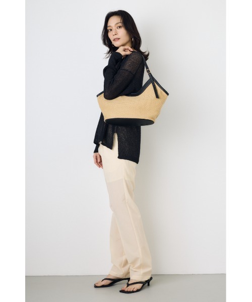 AZUL by moussy(アズールバイマウジー)の「フェイクレザーパイピング雑材トートバッグ(ショルダーバッグ・レディース・キャメル/ブラック・FREE)」の20枚目の写真