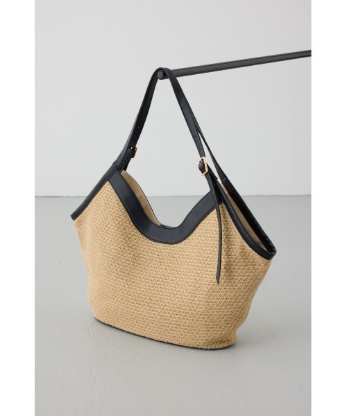 AZUL by moussy(アズールバイマウジー)の「フェイクレザーパイピング雑材トートバッグ(ショルダーバッグ・レディース・キャメル/ブラック・FREE)」の21枚目の写真