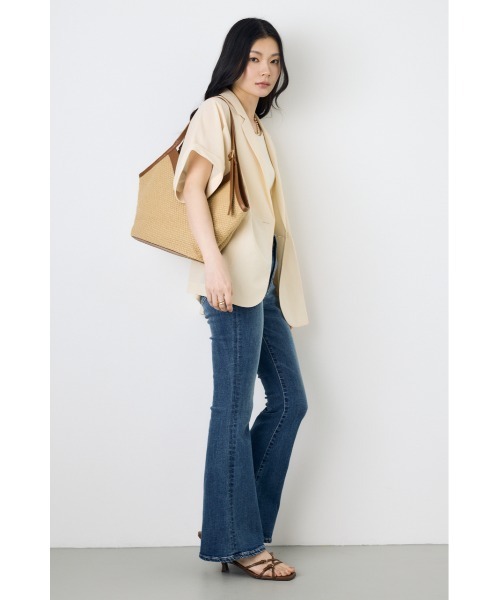AZUL by moussy(アズールバイマウジー)の「フェイクレザーパイピング雑材トートバッグ(ショルダーバッグ・レディース・キャメル/ブラック・FREE)」の10枚目の写真