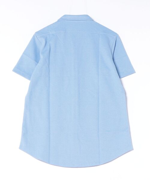 TONE SELECT WEAR（トーンセレクトウェア）の「CROSS&STITCH(クロスアンドステッチ) ビズスタイルニットシャツ ボタンダウン 鹿の子 吸水速乾・UVカット (BNS-266)（シャツ/ブラウス・メンズ・サックスブルー/ネイビー・LARGE/SMALL）」の3枚目の写真