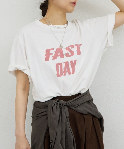 GALLARDAGALANTE(ガリャルダガランテ)の「【REMI RELIEF】【HARD SP加工20】天竺レギュラーTee/別注(Tシャツ/カットソー・レディース・オフホワイト/ピンク・MEDIUM)」の3枚目の写真