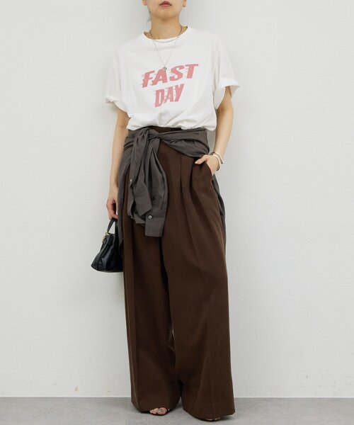 GALLARDAGALANTE(ガリャルダガランテ)の「【REMI RELIEF】【HARD SP加工20】天竺レギュラーTee/別注(Tシャツ/カットソー・レディース・オフホワイト/ピンク・MEDIUM)」の6枚目の写真